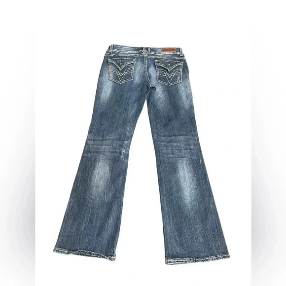 VIGOSS Low Rise Bootcut Western Embroidered Flap Back Pocket Jeans Juniors 9 - Picture 1 of 15